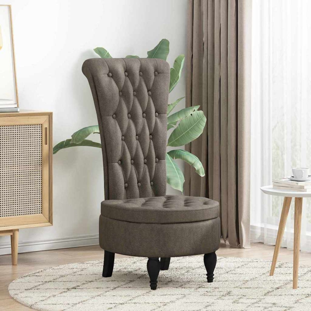 vidaXL Καναπέ με κουβέρτα Σκούρο Γκρι 56,5 x 70 x 110 εκ
