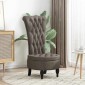 vidaXL Καναπέ με κουβέρτα Σκούρο Γκρι 56,5 x 70 x 110 εκ