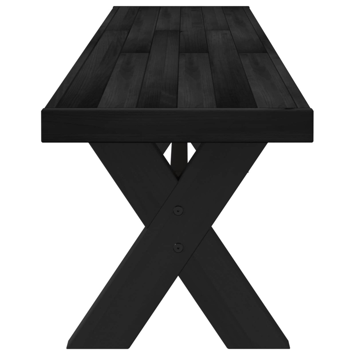 vidaXL Καθιστικό Σαλονιού NOAIN 160 x 41 x 45 εκ Στερεό πεύκο Μαύρο