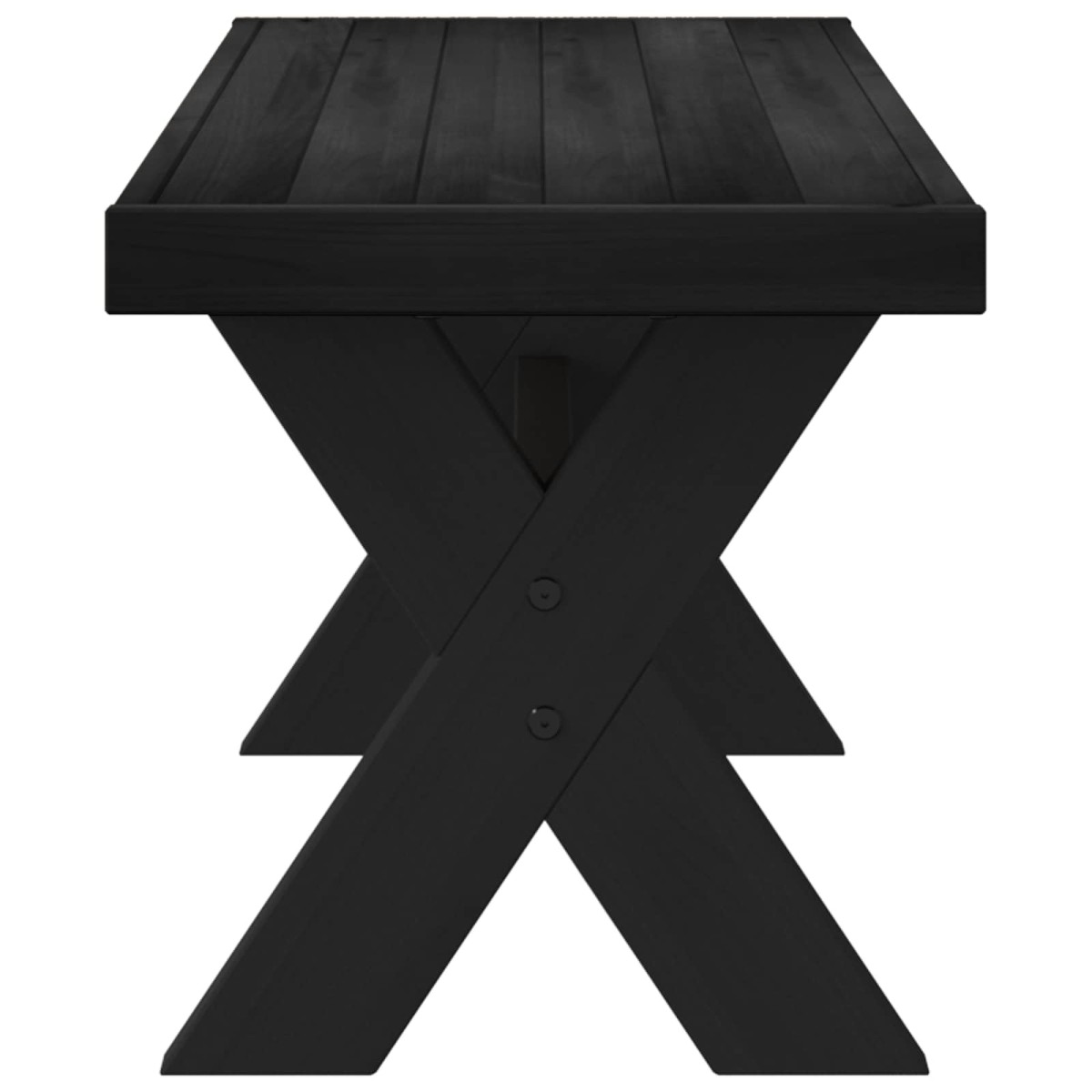 vidaXL Καθιστικό Σαλονιού NOAIN 120 x 41 x 45 εκ. Στερεό πεύκο Μαύρο