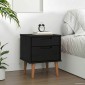 vidaXL Κομοδίνο MOLDE Μαύρο 40 x 35 x 48 εκ Μασίφ Ξύλο Πεύκου