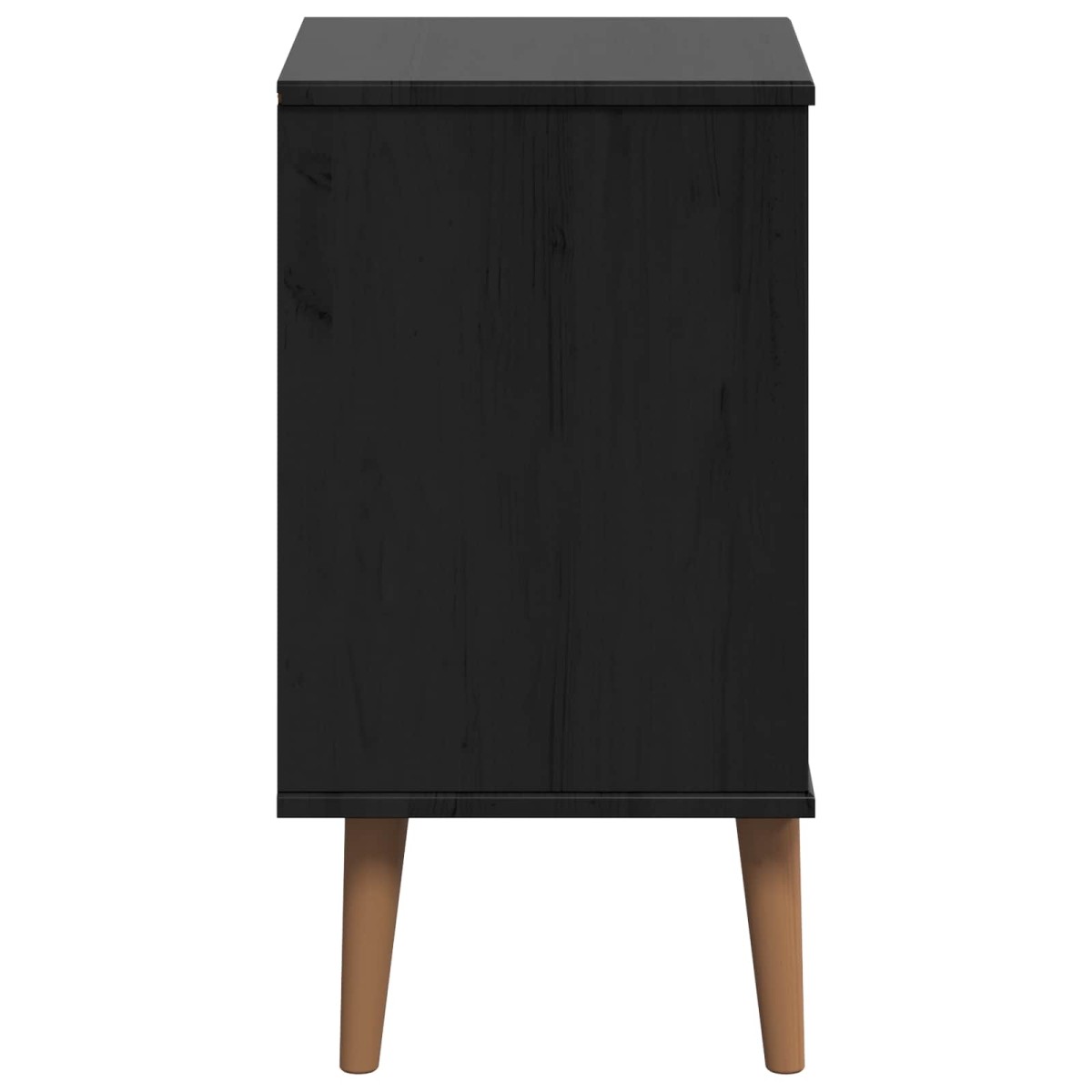 vidaXL Κομοδίνο MOLDE Μαύρο 40 x 35 x 65 εκ. Μασίφ Ξύλο Πεύκου
