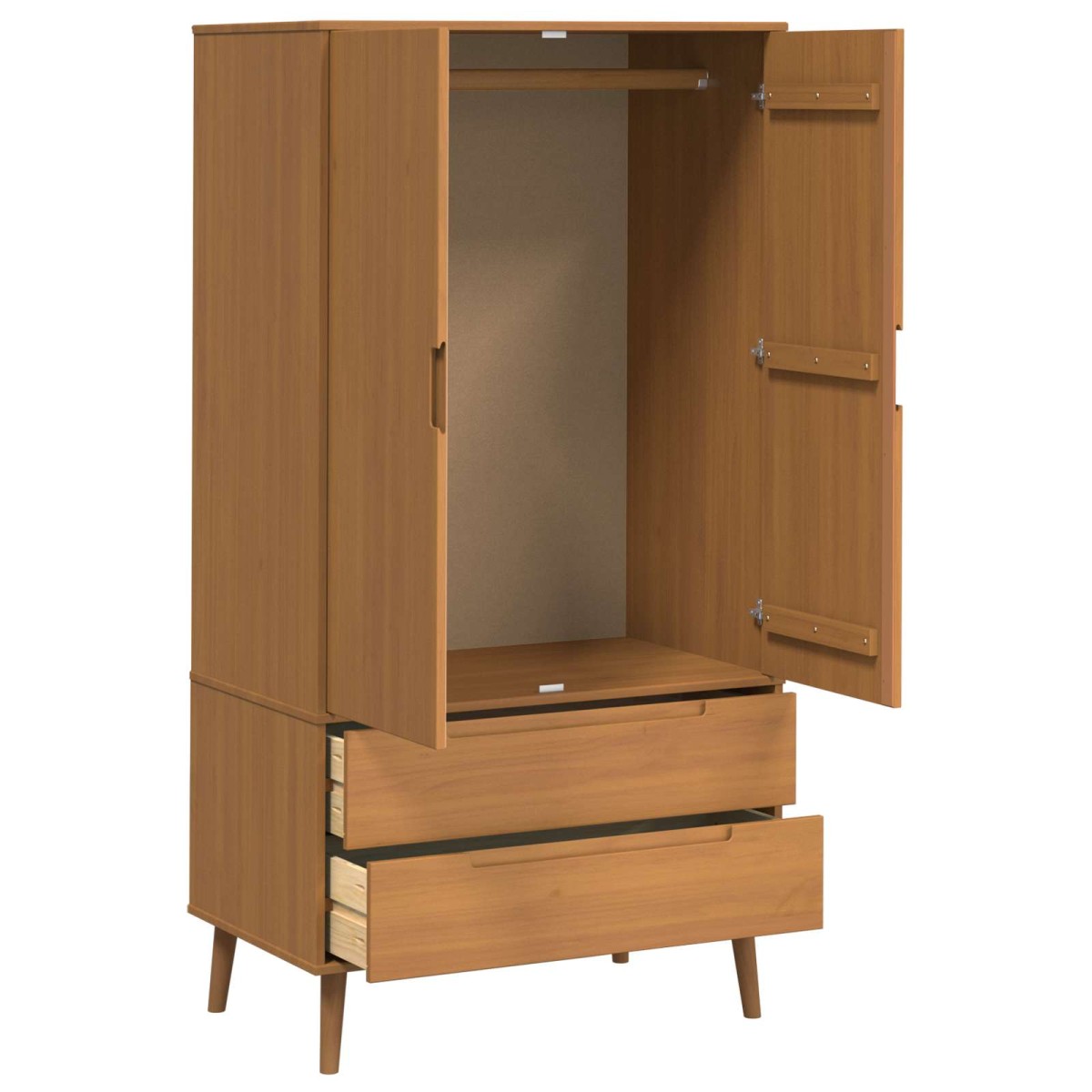 vidaXL Ντουλάπι MOLDE Καραμέλα 90 x 55 x 175 εκ Μασίφ Ξύλο Πεύκου