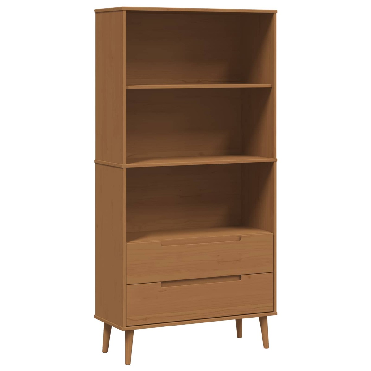 vidaXL Βιβλιοθήκη MOLDE 85 x 35 x 170,5 εκ Μασίφ Ξύλο Πεύκου Καραμέλα