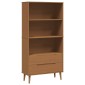 vidaXL Βιβλιοθήκη MOLDE 85 x 35 x 170,5 εκ Μασίφ Ξύλο Πεύκου Καραμέλα