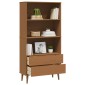 vidaXL Βιβλιοθήκη MOLDE 85 x 35 x 170,5 εκ Μασίφ Ξύλο Πεύκου Καραμέλα