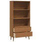 vidaXL Βιβλιοθήκη MOLDE 85 x 35 x 170,5 εκ Μασίφ Ξύλο Πεύκου Καραμέλα