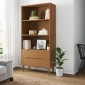 vidaXL Βιβλιοθήκη MOLDE 85 x 35 x 170,5 εκ Μασίφ Ξύλο Πεύκου Καραμέλα