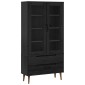 vidaXL Γυάλινη Βαθιά Ντουλάπα MOLDE 90 x 35 x 175 εκ Μασίφ Ξύλο Πεύκου