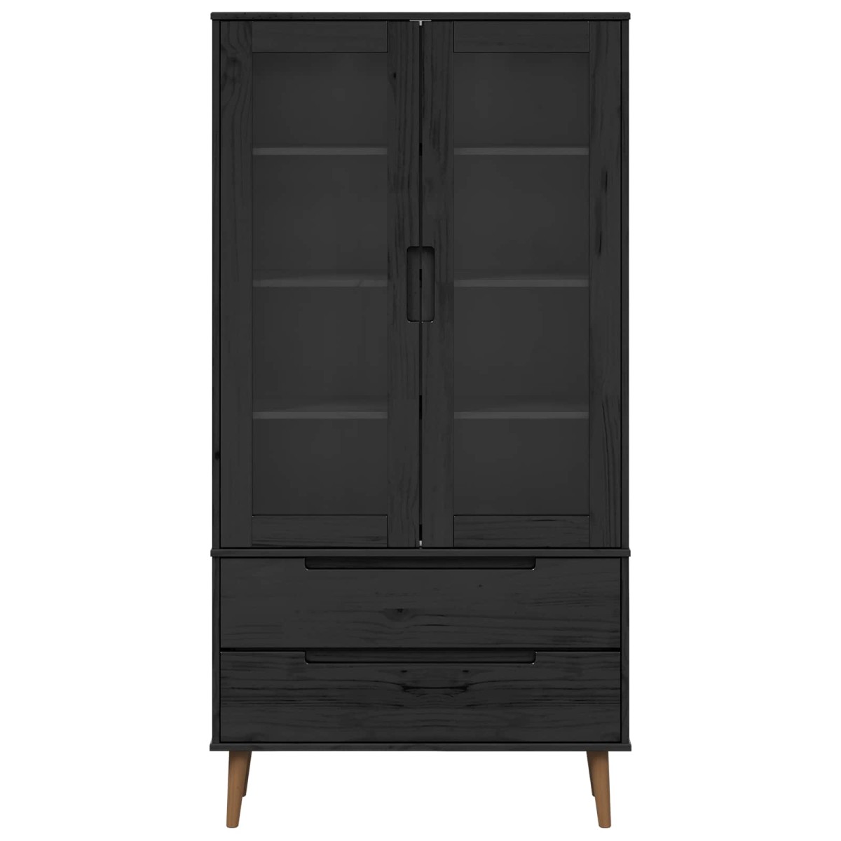 vidaXL Γυάλινη Βαθιά Ντουλάπα MOLDE 90 x 35 x 175 εκ Μασίφ Ξύλο Πεύκου