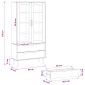 vidaXL Γυάλινη Βαθιά Ντουλάπα MOLDE 90 x 35 x 175 εκ Μασίφ Ξύλο Πεύκου