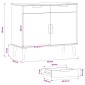 vidaXL Πλαϊνό γραφείο MOLDE Καραμέλα 90 x 40 x 80 εκ