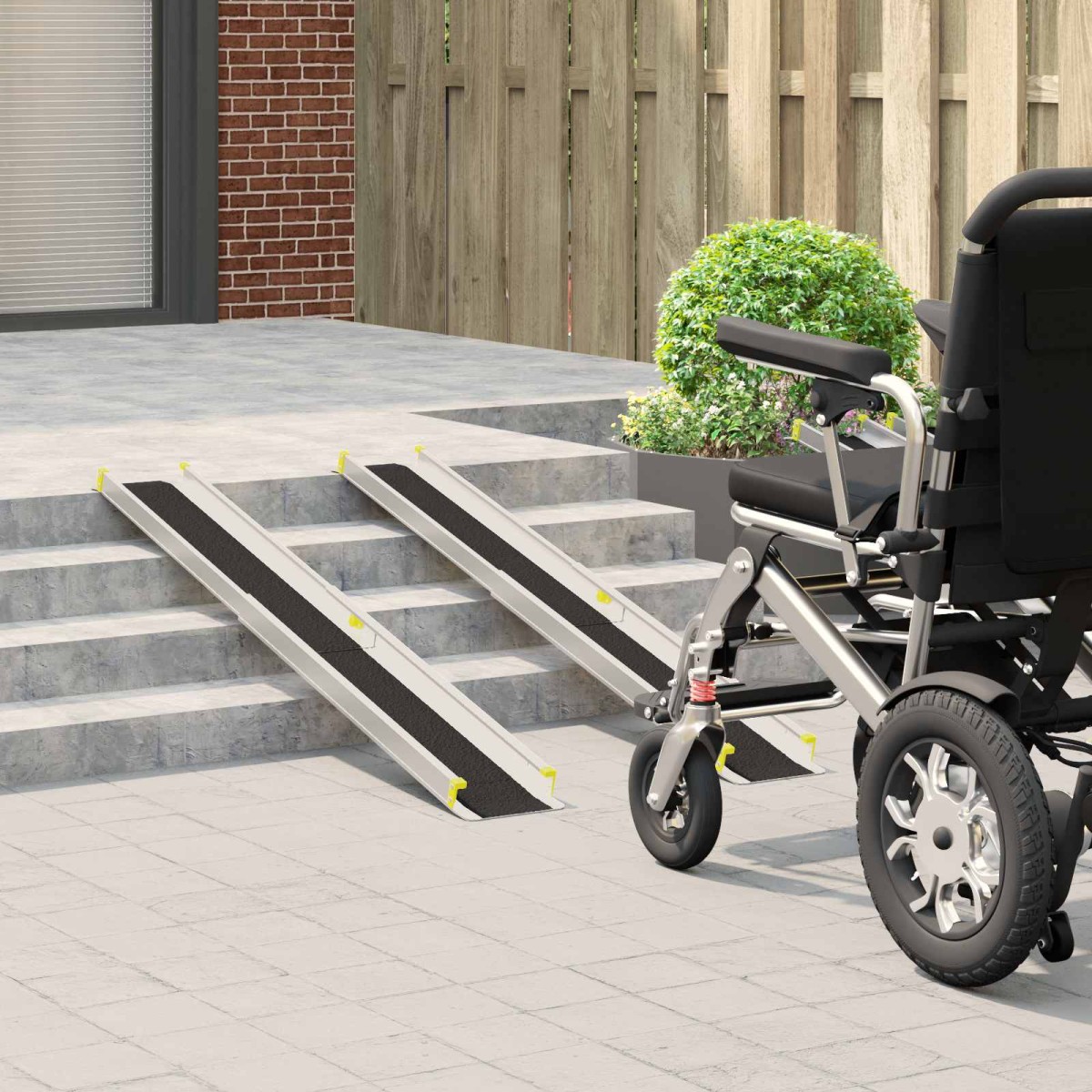vidaXL Ράμπα για αναπηρικό καροτσάκι 270 κιλά 2 τεμ. Μαύρο
