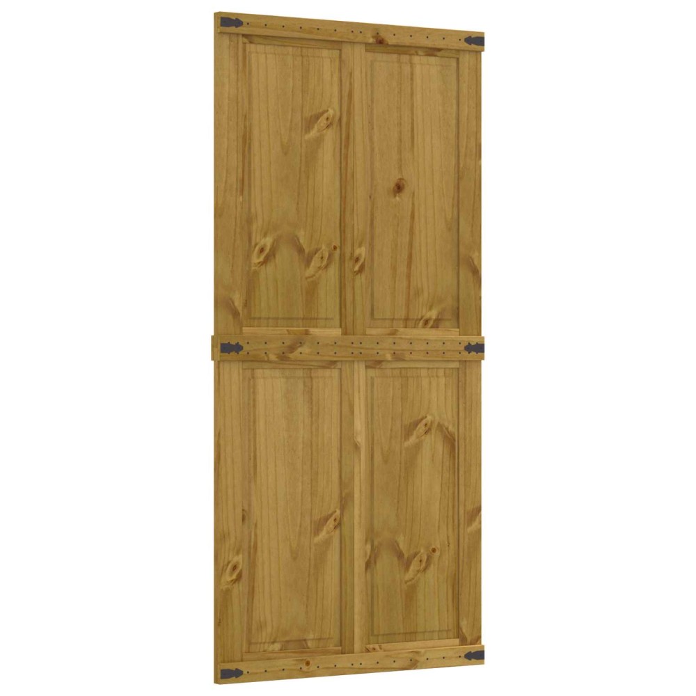 vidaXL Πόρτα αχυρώνα Corona Μέλι Καφέ 100 x 210 cm Μασίφ Ξύλο Πεύκου