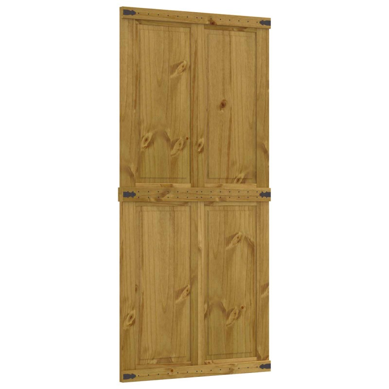 vidaXL Πόρτα αχυρώνα Corona Μέλι Καφέ 100 x 210 cm Μασίφ Ξύλο Πεύκου