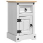 vidaXL Κομοδίνο Corona Λευκό 35 x 32,5 x 58 εκ. Στερεά ξυλεία πεύκου