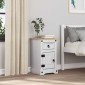 vidaXL Κομοδίνο Corona Λευκό 35 x 32,5 x 58 εκ. Στερεά ξυλεία πεύκου