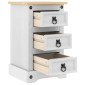 vidaXL Κομοδίνο CORONA Λευκό 35 x 32,5 x 58 εκ. Στερεά ξυλεία πεύκου
