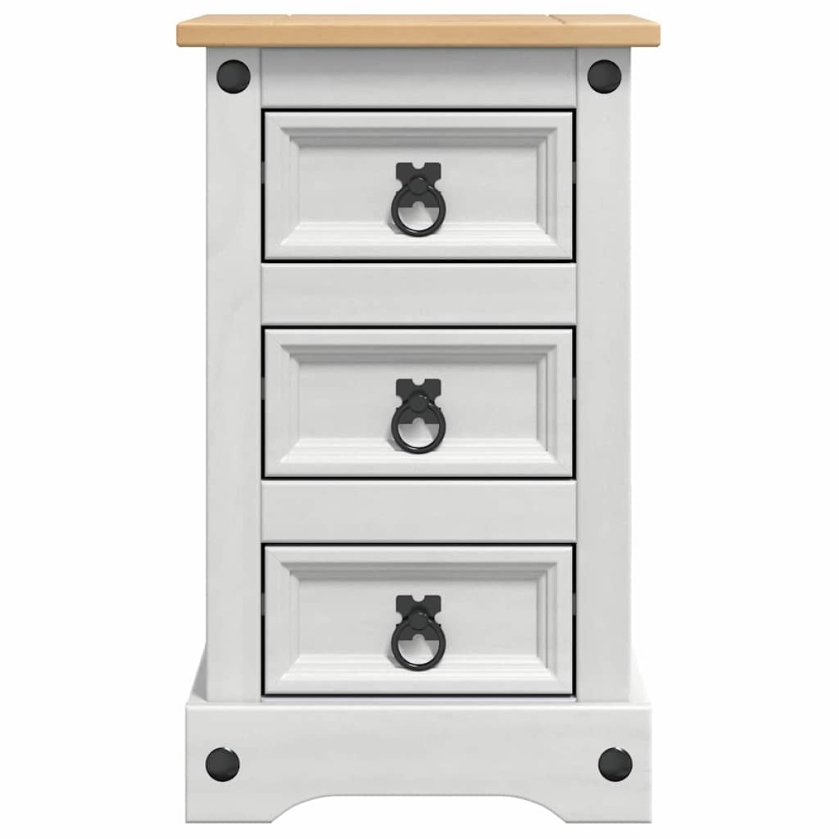 vidaXL Κομοδίνο CORONA Λευκό 35 x 32,5 x 58 εκ. Στερεά ξυλεία πεύκου