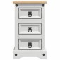 vidaXL Κομοδίνο CORONA Λευκό 35 x 32,5 x 58 εκ. Στερεά ξυλεία πεύκου