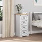 vidaXL Κομοδίνο CORONA Λευκό 35 x 32,5 x 74 εκ. Στερεά ξυλεία πεύκου