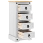 vidaXL Κομοδίνο CORONA Λευκό 35 x 32,5 x 74 εκ. Στερεά ξυλεία πεύκου