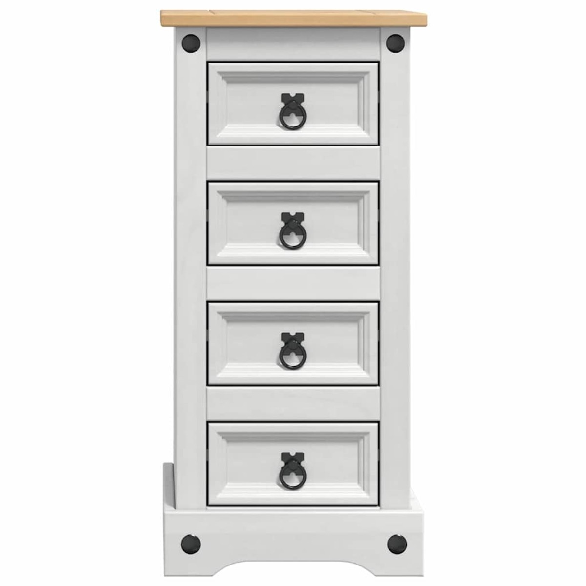 vidaXL Κομοδίνο CORONA Λευκό 35 x 32,5 x 74 εκ. Στερεά ξυλεία πεύκου