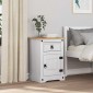 vidaXL Κομοδίνο Corona Λευκό 45 x 35 x 64 εκ. Στερεά ξυλεία πεύκου