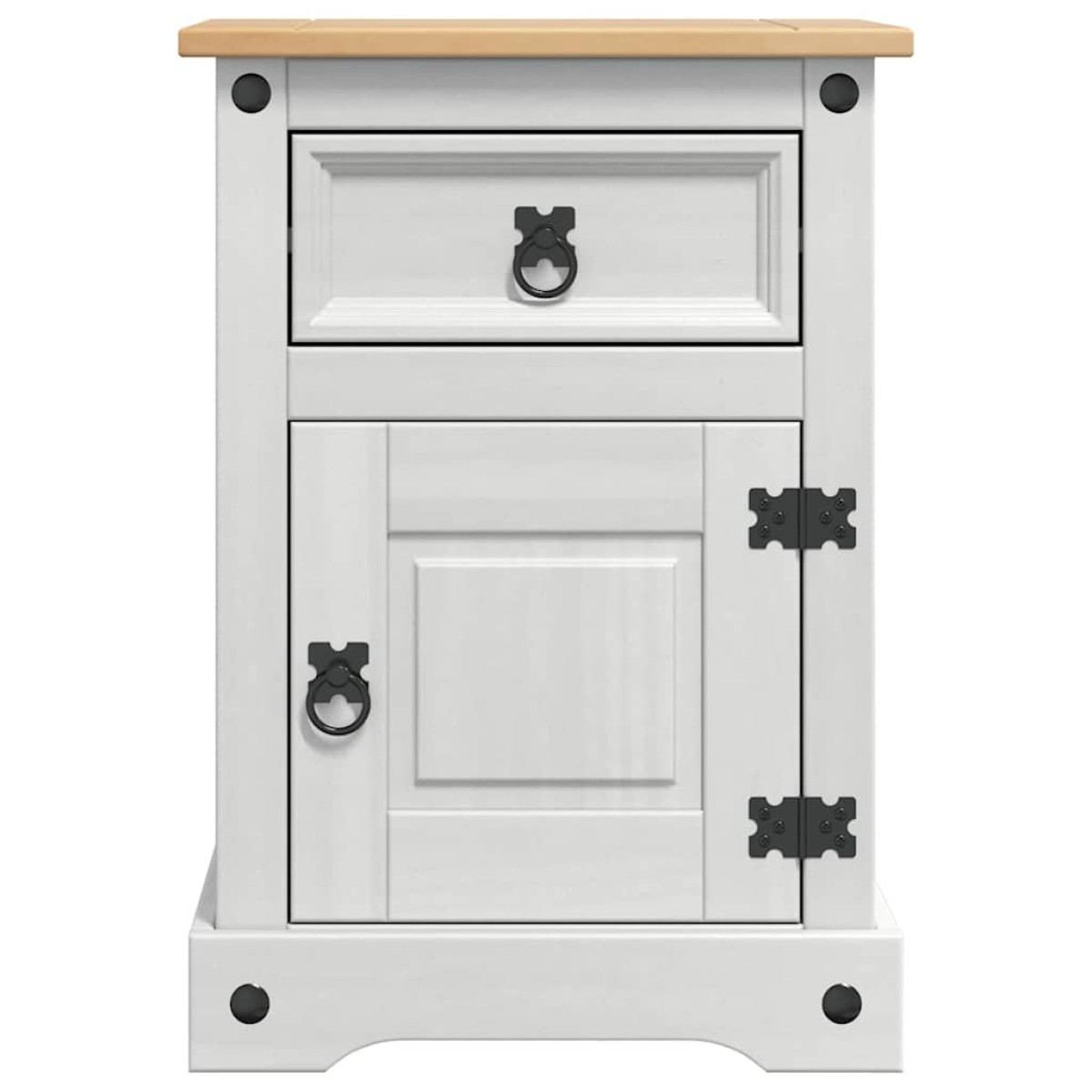 vidaXL Κομοδίνο Corona Λευκό 45 x 35 x 64 εκ. Στερεά ξυλεία πεύκου