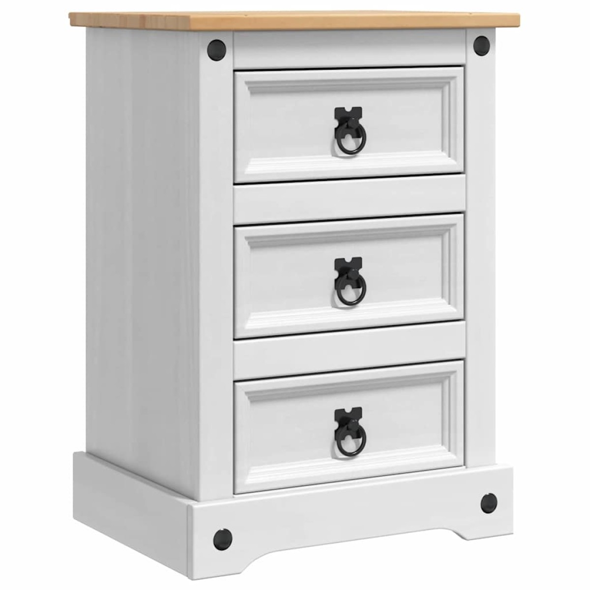 vidaXL Κομοδίνο Corona Λευκό 45 x 35 x 64 εκ. Στερεά ξυλεία πεύκου