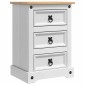 vidaXL Κομοδίνο Corona Λευκό 45 x 35 x 64 εκ. Στερεά ξυλεία πεύκου