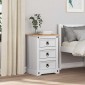 vidaXL Κομοδίνο Corona Λευκό 45 x 35 x 64 εκ. Στερεά ξυλεία πεύκου