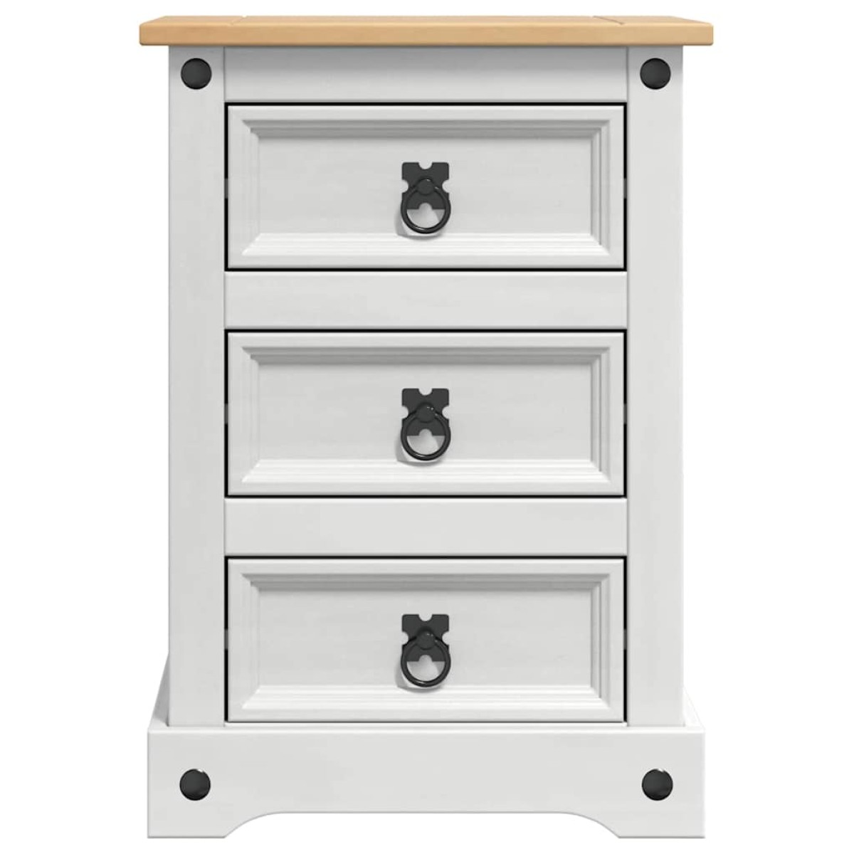 vidaXL Κομοδίνο Corona Λευκό 45 x 35 x 64 εκ. Στερεά ξυλεία πεύκου