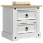 vidaXL Κομοδίνο Corona Λευκό 53 x 39 x 47 εκ Στερεά ξυλεία πεύκου