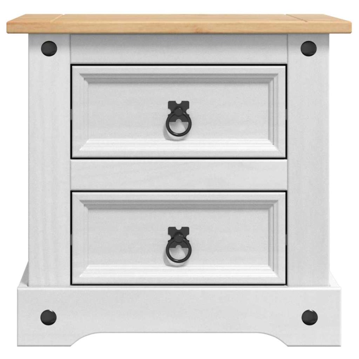 vidaXL Κομοδίνο Corona Λευκό 53 x 39 x 47 εκ Στερεά ξυλεία πεύκου