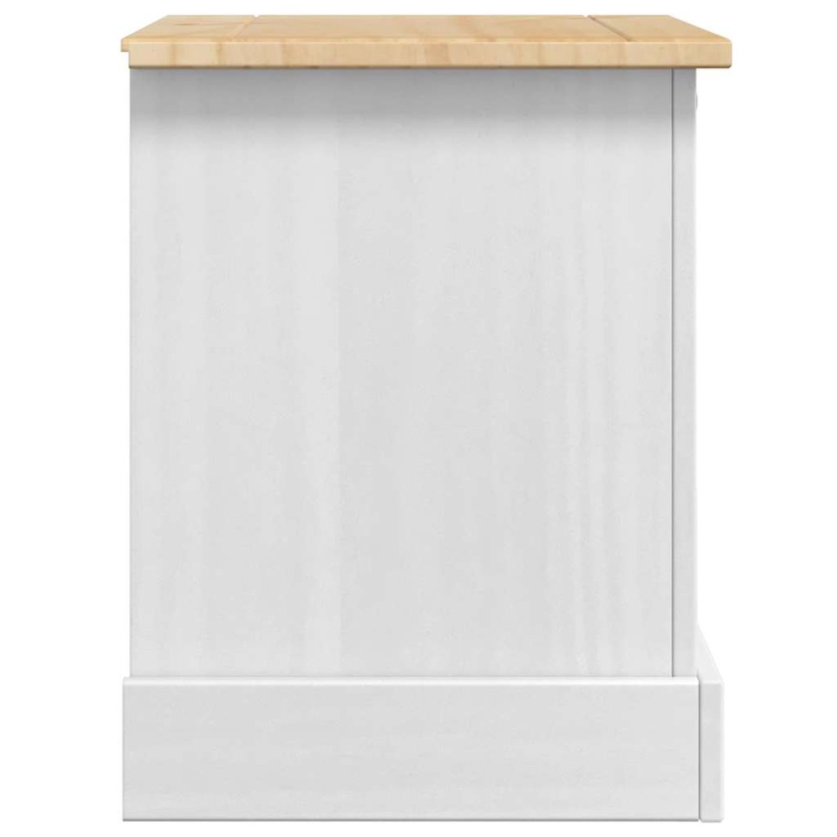 vidaXL Κομοδίνο Corona Λευκό 53 x 39 x 47 εκ Στερεά ξυλεία πεύκου