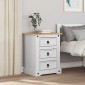 vidaXL Κομοδίνο Corona Λευκό 53 x 39 x 66 εκ Στερεά ξυλεία πεύκου