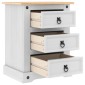 vidaXL Κομοδίνο Corona Λευκό 53 x 39 x 66 εκ Στερεά ξυλεία πεύκου