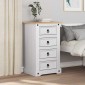 vidaXL Κομοδίνο Corona Λευκό 53 x 39 x 84 εκ Στερεά ξυλεία πεύκου