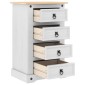 vidaXL Κομοδίνο Corona Λευκό 53 x 39 x 84 εκ Στερεά ξυλεία πεύκου