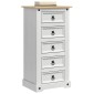 vidaXL Κομοδίνο Corona Λευκό 53 x 39 x 103 cm Στερεά ξυλεία πεύκου