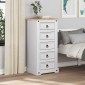 vidaXL Κομοδίνο Corona Λευκό 53 x 39 x 103 cm Στερεά ξυλεία πεύκου