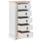 vidaXL Κομοδίνο Corona Λευκό 53 x 39 x 103 cm Στερεά ξυλεία πεύκου