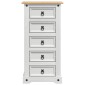 vidaXL Κομοδίνο Corona Λευκό 53 x 39 x 103 cm Στερεά ξυλεία πεύκου