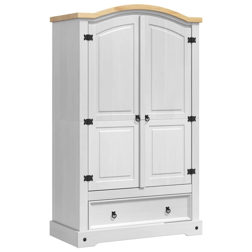 vidaXL Ντουλάπι CORONA Λευκό 101 x 52 x 170 εκ Στερεά ξυλεία πεύκου