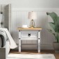 vidaXL End Table με συρτάρι Corona Λευκό 50 x 50 x 50 εκατοστά