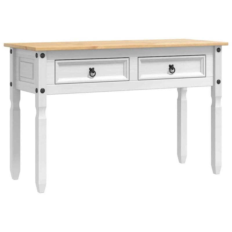 vidaXL End Table Corona Λευκό 115 x 46 x 73 εκ Στερεά ξυλεία πεύκου