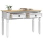 vidaXL End Table Corona Λευκό 115 x 46 x 73 εκ Στερεά ξυλεία πεύκου