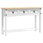 vidaXL End Table Corona Λευκό 114 x 34,5 x 73 εκ. Στερεά ξυλεία πεύκου