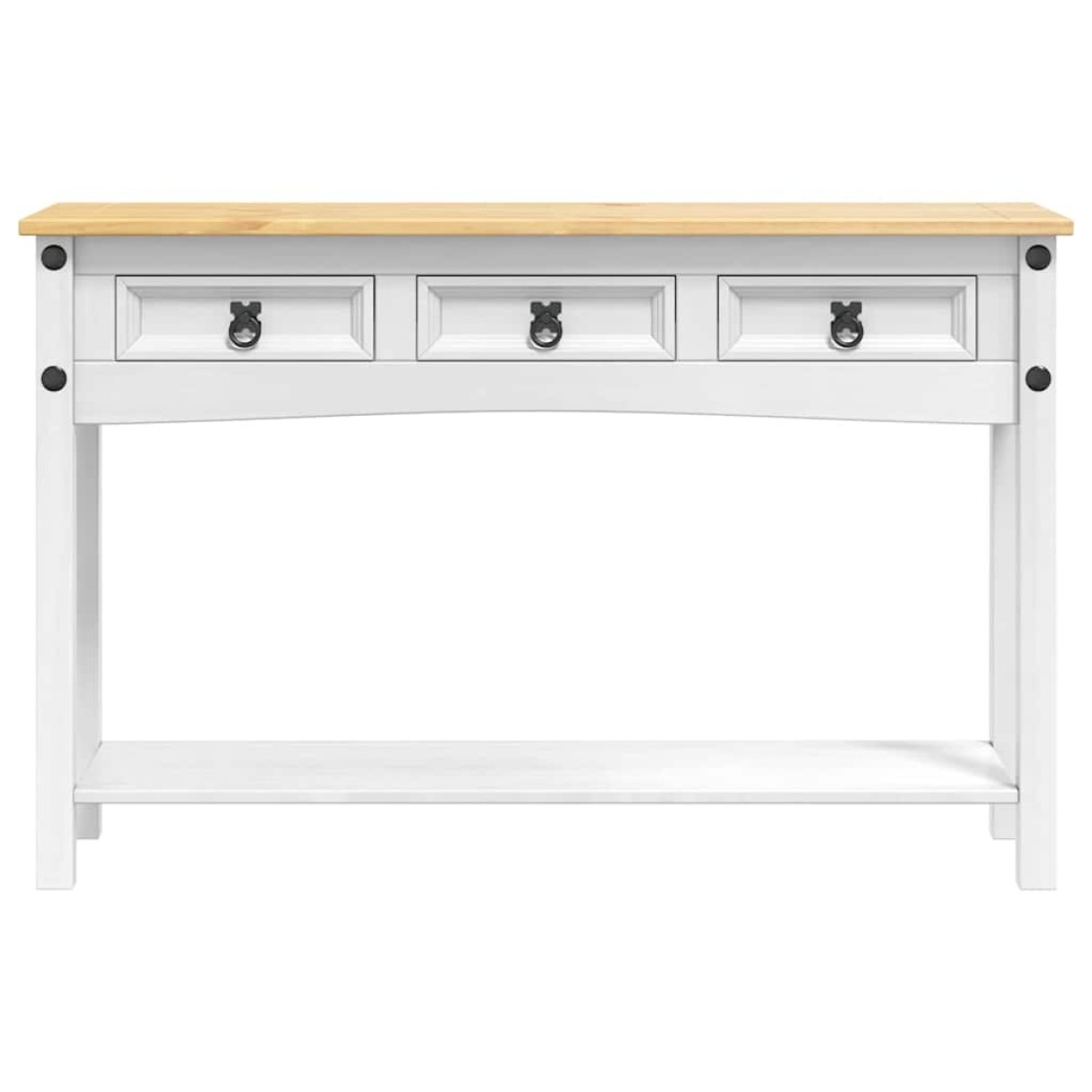 vidaXL End Table Corona Λευκό 114 x 34,5 x 73 εκ. Στερεά ξυλεία πεύκου
